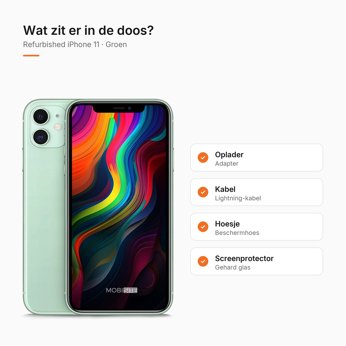 Refurbished iPhone 11 Groen, wat zit er in de doos