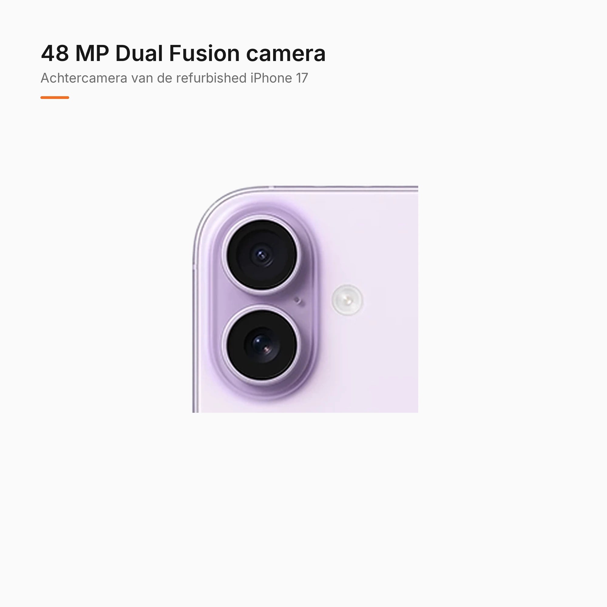 Refurbished iPhone 17 Lavendel, achtercamera