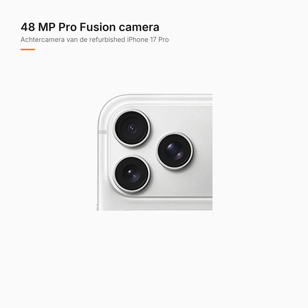 Refurbished iPhone 17 Pro Zilver, achtercamera