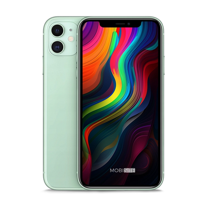 Refurbished iPhone 11 Groen, voorkant en achterkant
