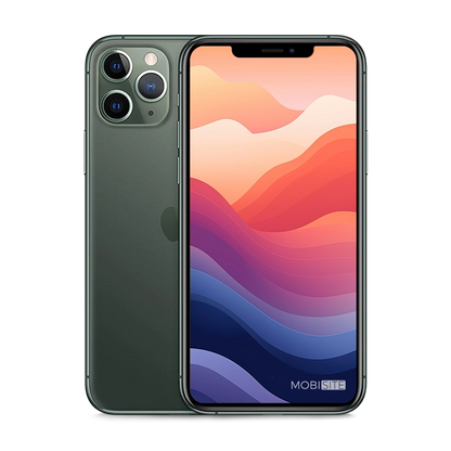 Refurbished iPhone 11 Pro Max Middernachtgroen, voorkant en achterkant
