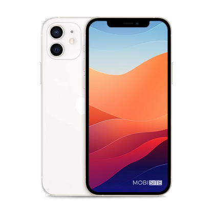Refurbished iPhone 12 Wit, voorkant en achterkant