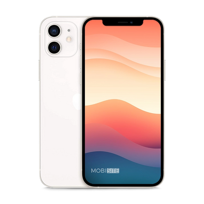 Refurbished iPhone 12 mini Wit, voorkant en achterkant