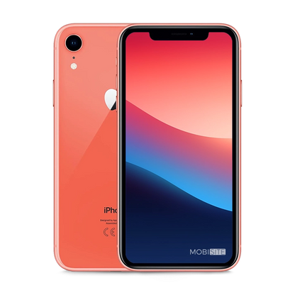 Refurbished iPhone XR Koraal, voorkant en achterkant