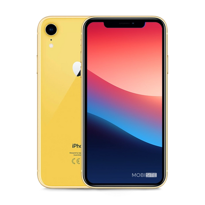 Refurbished iPhone XR Geel, voorkant en achterkant