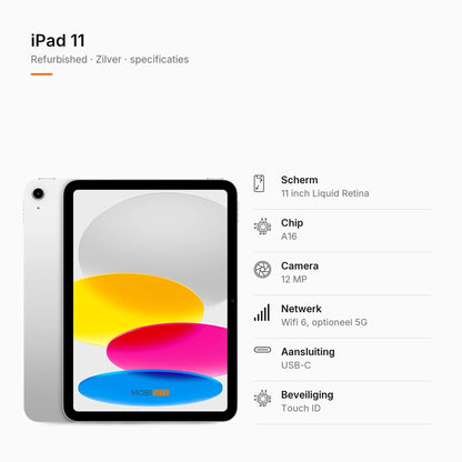 Refurbished iPad 11 Zilver, specificaties
