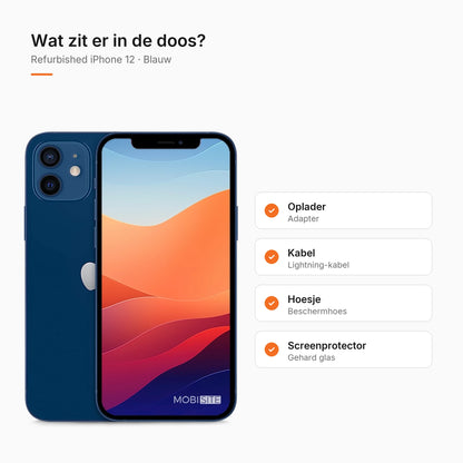 Refurbished iPhone 12 Blauw, wat zit er in de doos