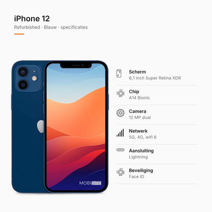 Refurbished iPhone 12 Blauw, specificaties