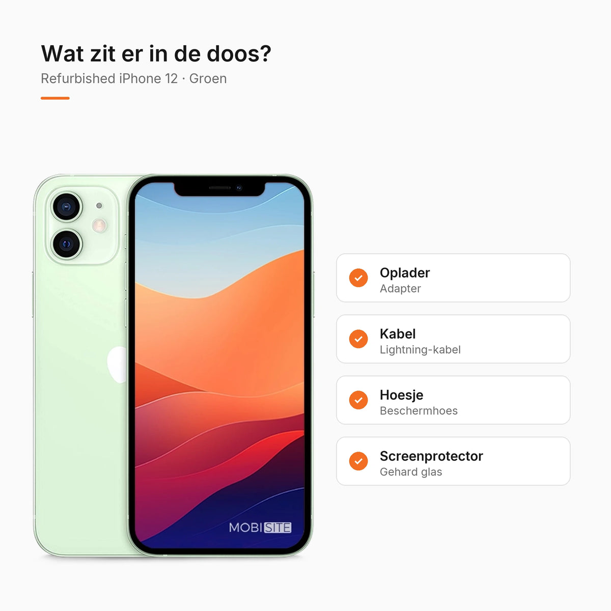 Refurbished iPhone 12 Groen, wat zit er in de doos