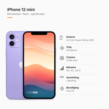 Refurbished iPhone 12 mini Paars, specificaties