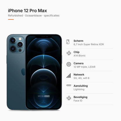 Refurbished iPhone 12 Pro Max Oceaanblauw, specificaties