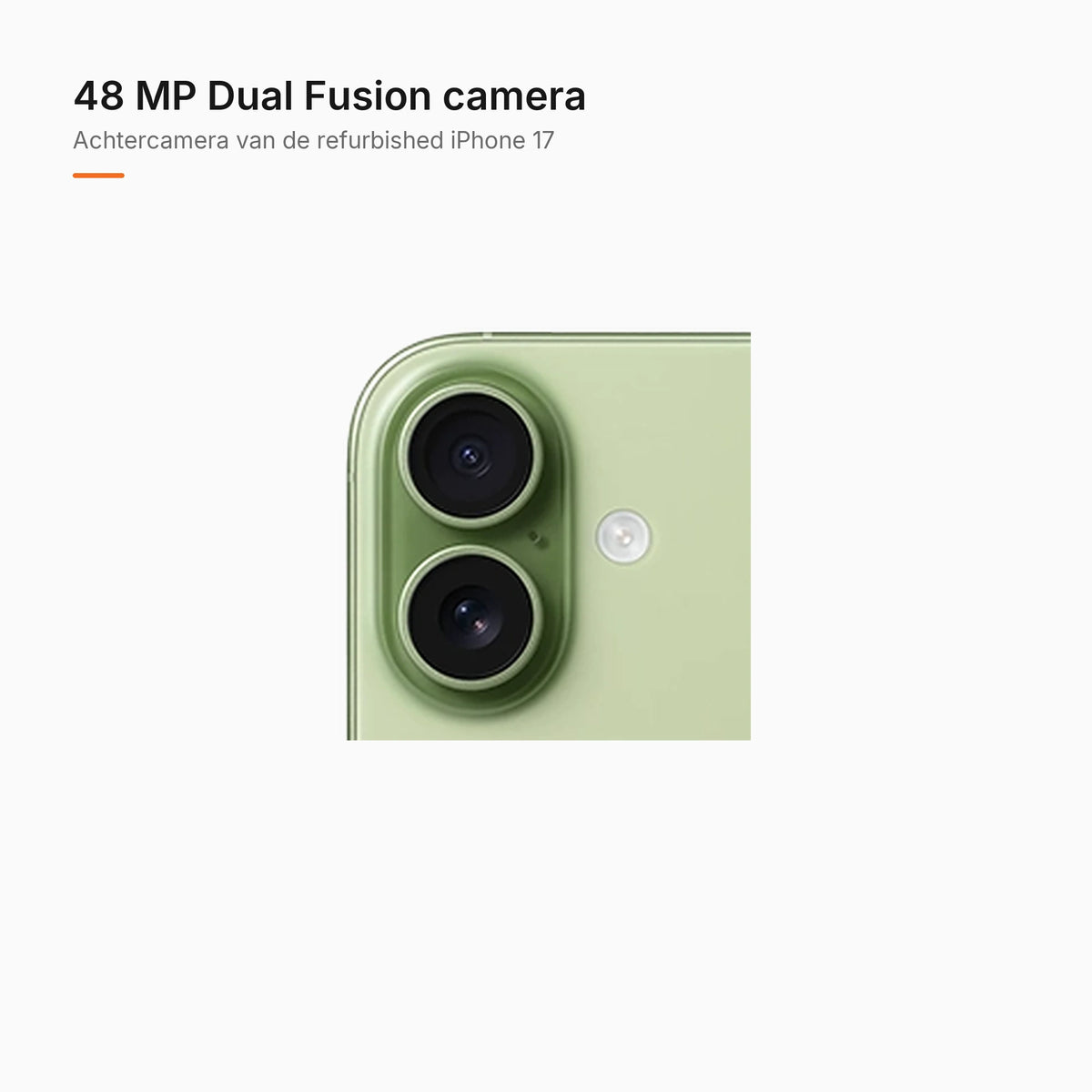 Refurbished iPhone 17 Groen, achtercamera