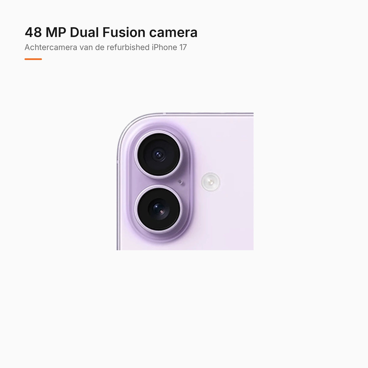 Refurbished iPhone 17 Lavendel, achtercamera