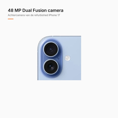 Refurbished iPhone 17 Nevelblauw, achtercamera