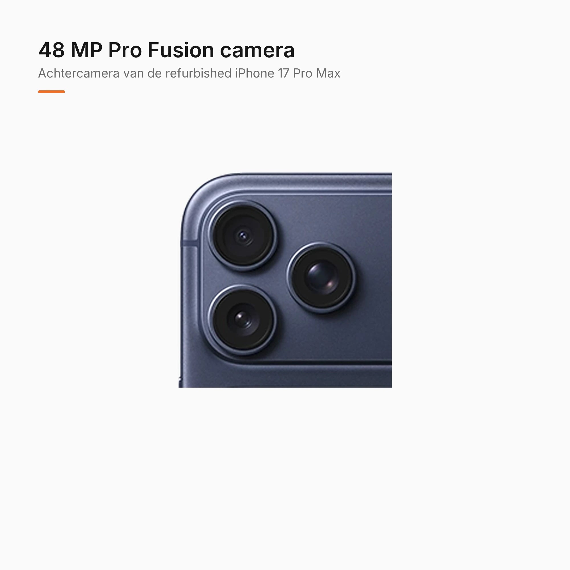Refurbished iPhone 17 Pro Max Diepblauw, achtercamera