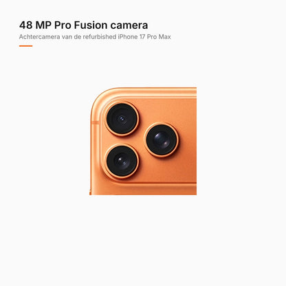 Refurbished iPhone 17 Pro Max Oranje, achtercamera