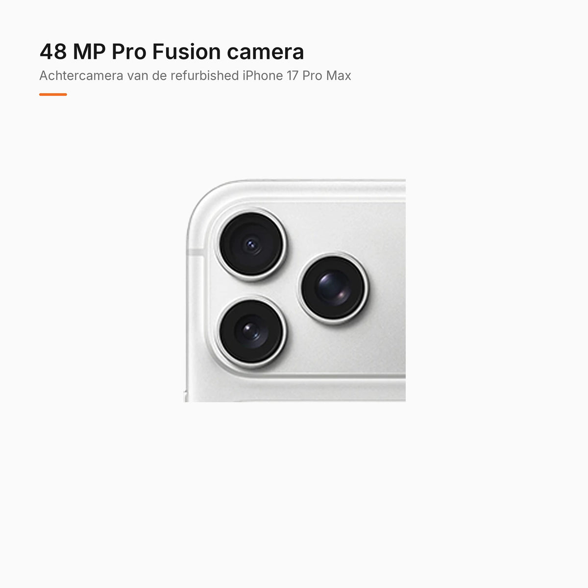 Refurbished iPhone 17 Pro Max Zilver, achtercamera