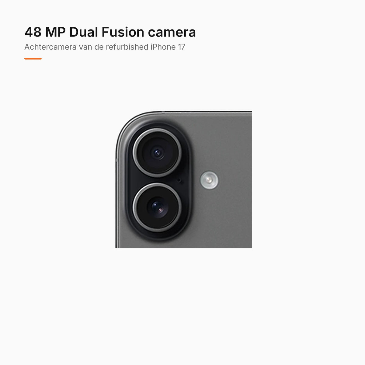 Refurbished iPhone 17 Zwart, achtercamera